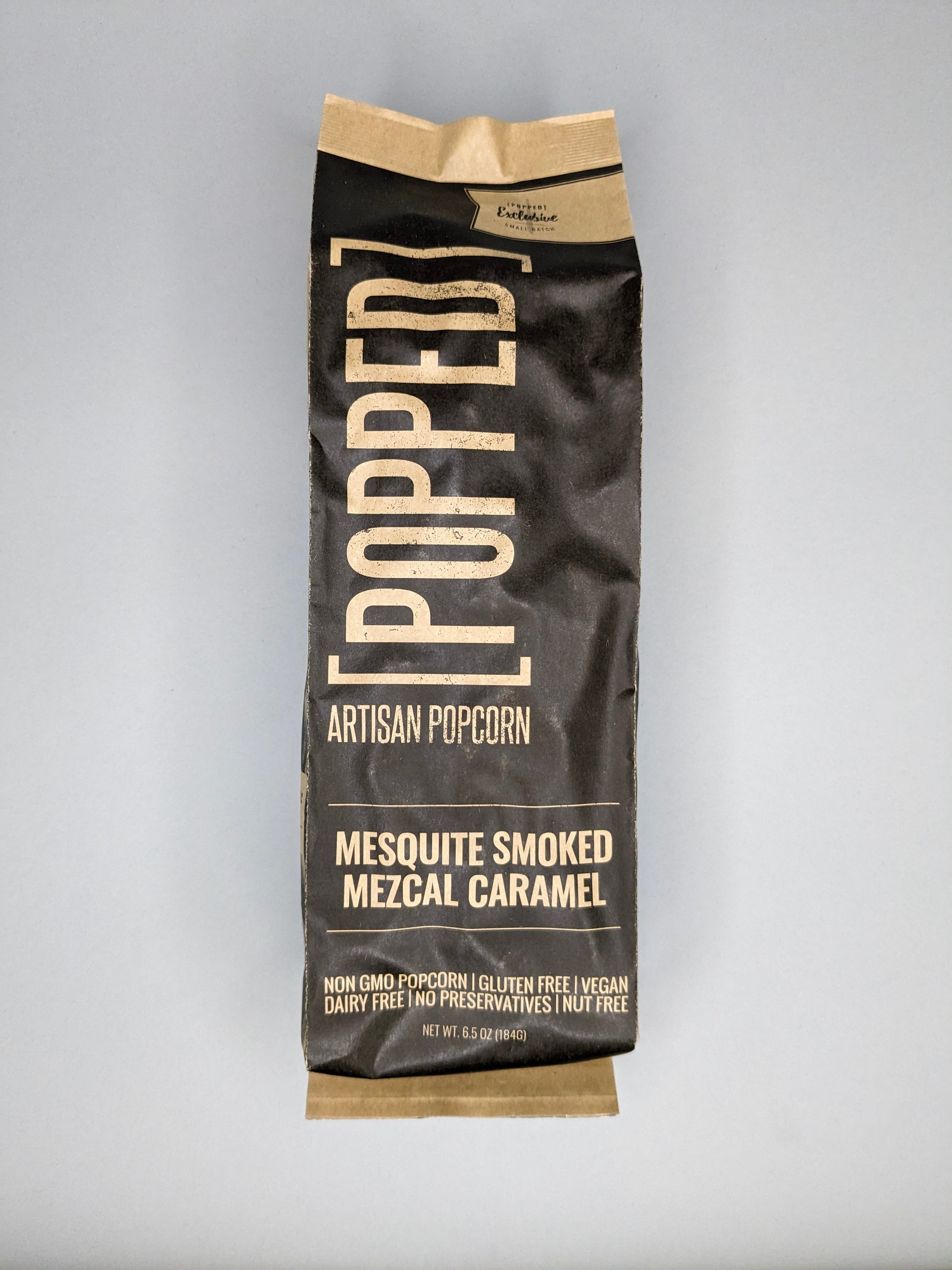POPPED Artisan Popcorn Mesquite Smoked Mezcal Caramel Artisan Popcorn